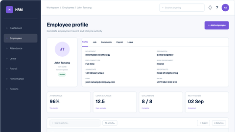 HRM software preview