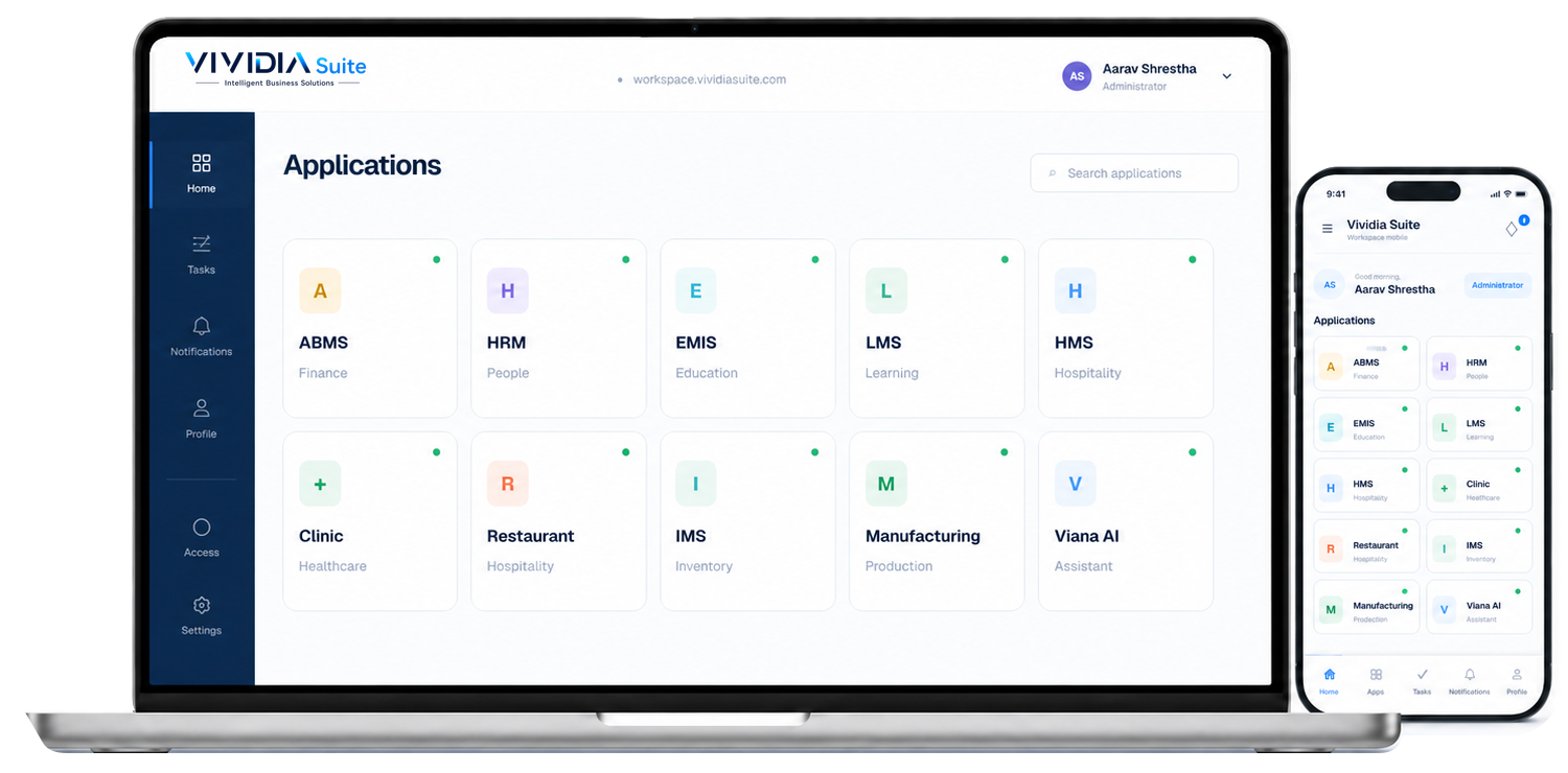 Vividia Workspace connecting specialist applications across desktop and mobile